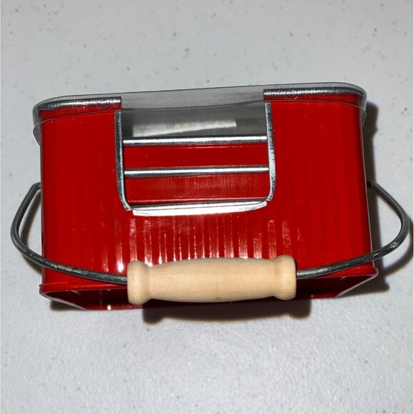 Holiday Christmas Gnome Coaster Set 4 tin coasters plus holder with handle - Picture 4 of 14